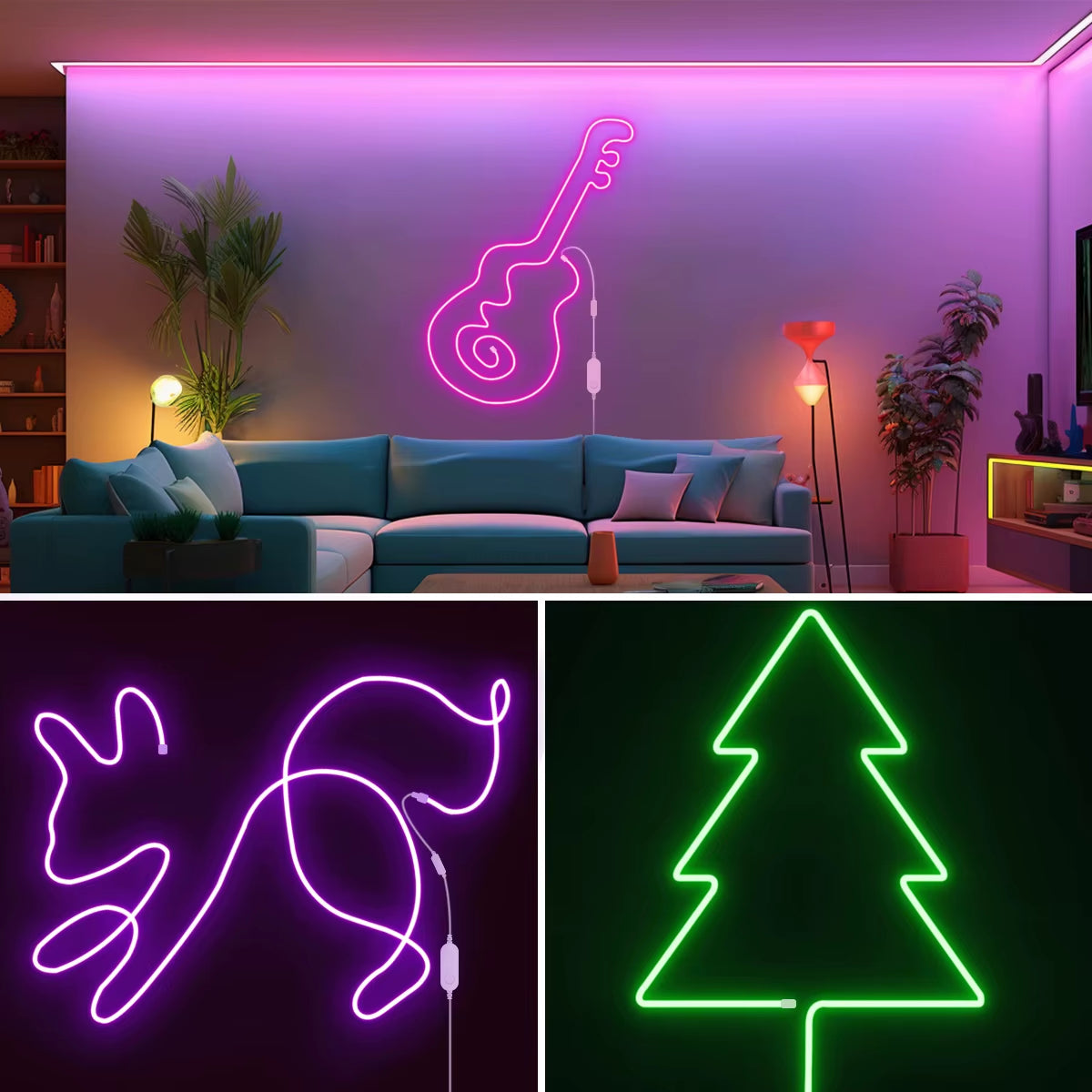 Zigbee 5V RGB LED Strip Lights Tuya Alexa Wifi USB Waterproof Neon LED Tape with Dimmable Smart Dimmer Controller Kitchen Decor